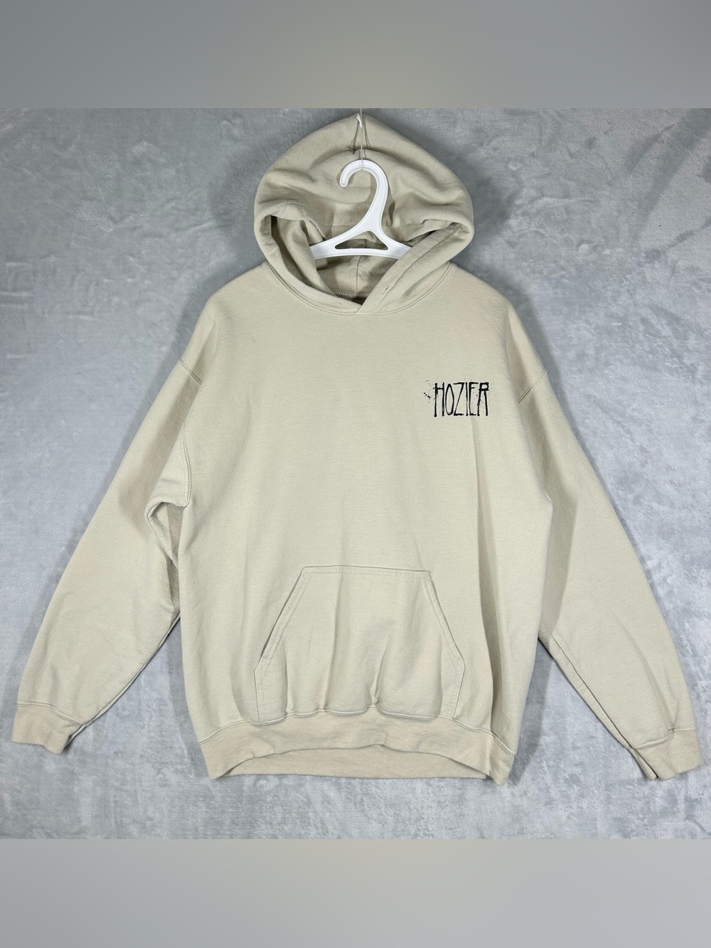 Hozier Hoodie Unisex M Tan Simple Living Things Tour Concert Merch Sweatshirt